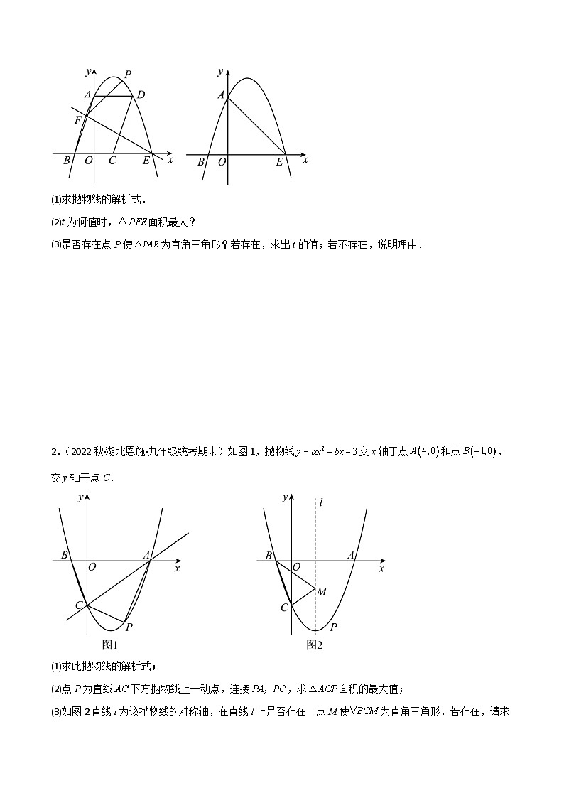 专题12 二次函数与直角三角形存在性问题（原卷版）第3页