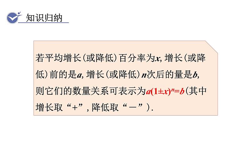 人教版九年级数学上21.3实际问题与一元二次方程第2课时增长（下降）率问题 教学课件08