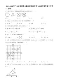 广东省深圳市大鹏新区南澳中学2021-2022学年八年级下学期期中考试数学试卷（原卷及解析版）