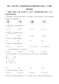 广东省深圳市盐田区外国语学校2021-2022学年八年级下学期期末考试数学试题（原卷及解析版）