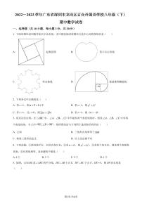 广东省深圳市龙岗区百合外国语学校2022-2023学年八年级下学期期中数学试卷 （原卷及解析版）