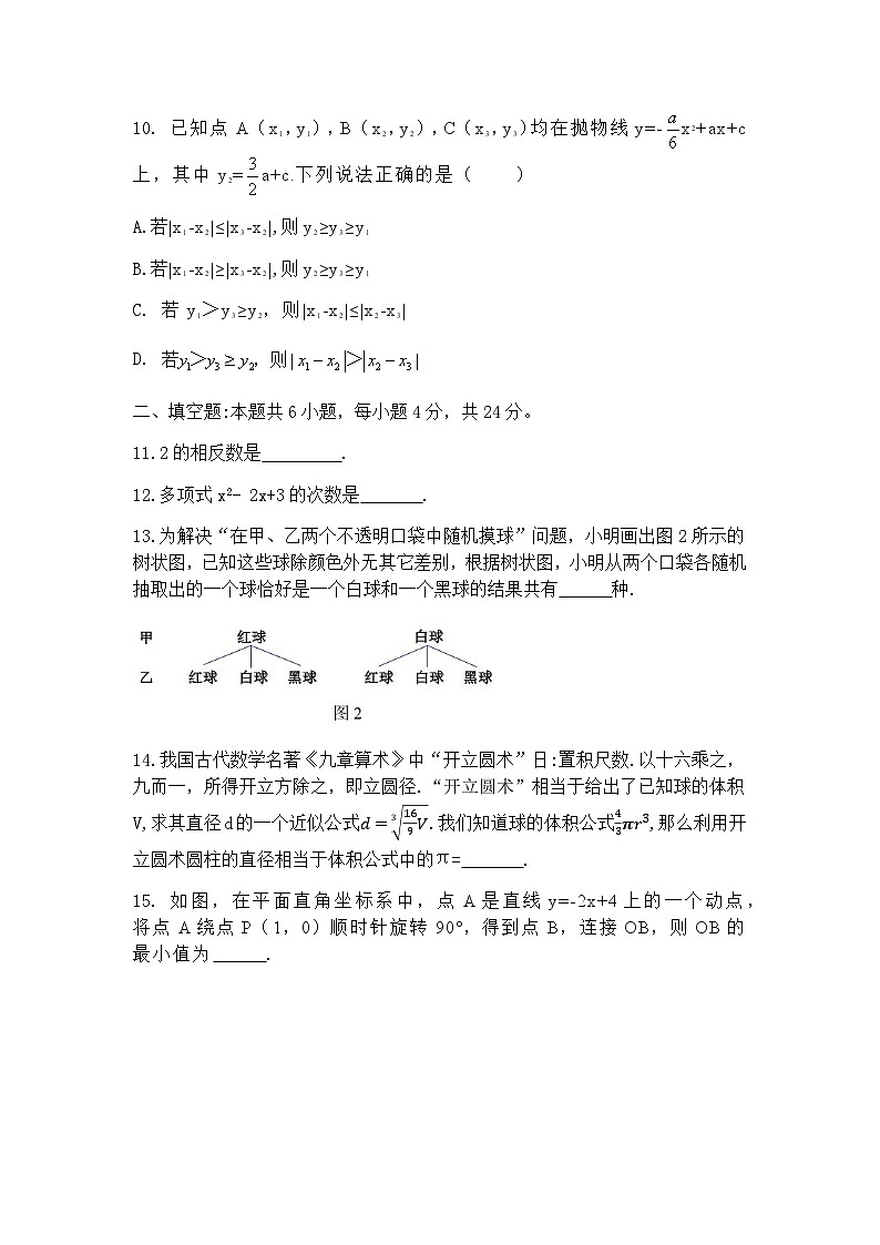 福建省厦门市第十中学2022-2023学年九年级下学期4月份月考数学试卷03