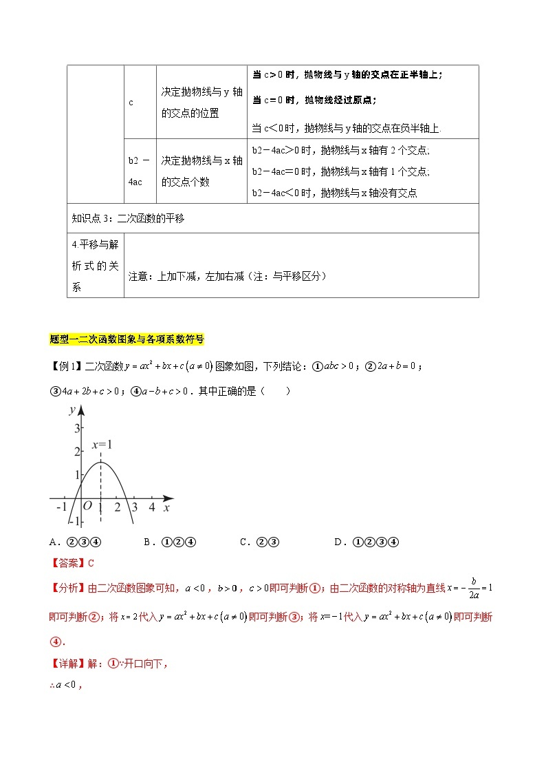 【期中单元知识点归纳】（人教版）2023-2024学年九年级数学上册 第二十二章 二次函数试卷（知识归纳+题型突破）03