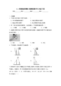 湘教版九年级下册3.1 投影课时练习