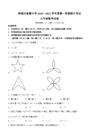 陕西省渭南市韩城市新蕾中学2020-2021学年九年级上学期期中数学试题