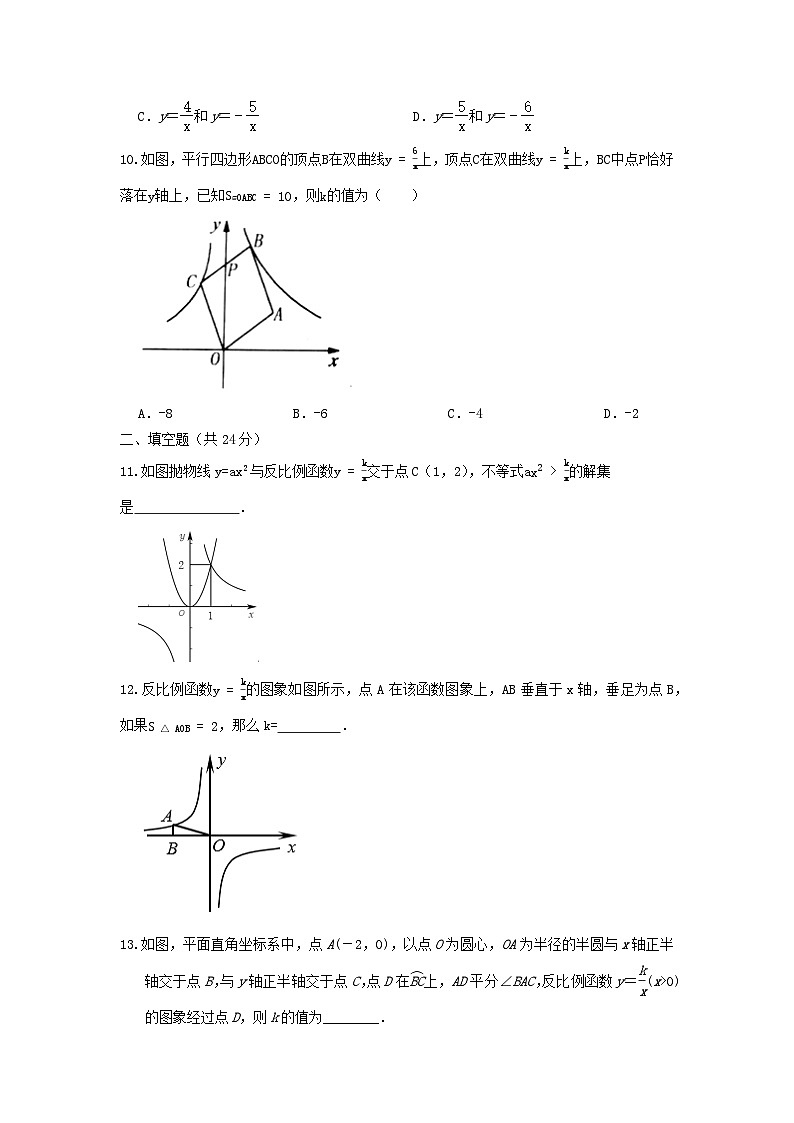 人教版数学 九下 第26章 反比例函数 单元精选能力测试卷03
