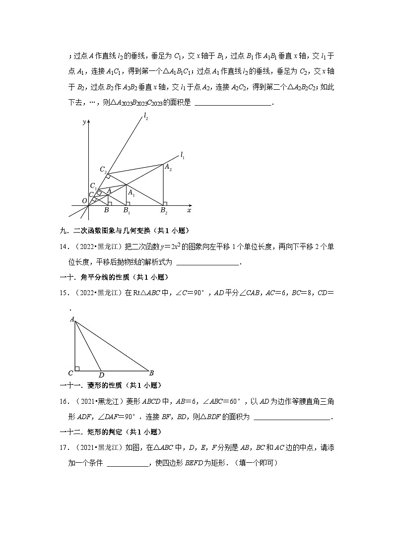 黑龙江省鸡西市2021-2023三年中考数学真题分类汇编-02填空题知识点分类第3页