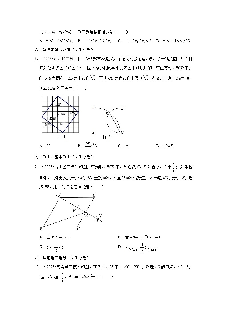 山东省淄博市2023年各地区中考考数学模拟（二模）试题按题型难易度分层分类汇编-01选择题（提升题）第3页