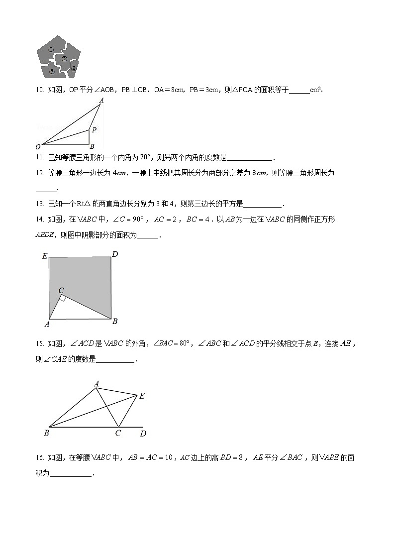 南京市雨花台初中2022-2023八年级上学期10月数学月考试卷及答案第3页