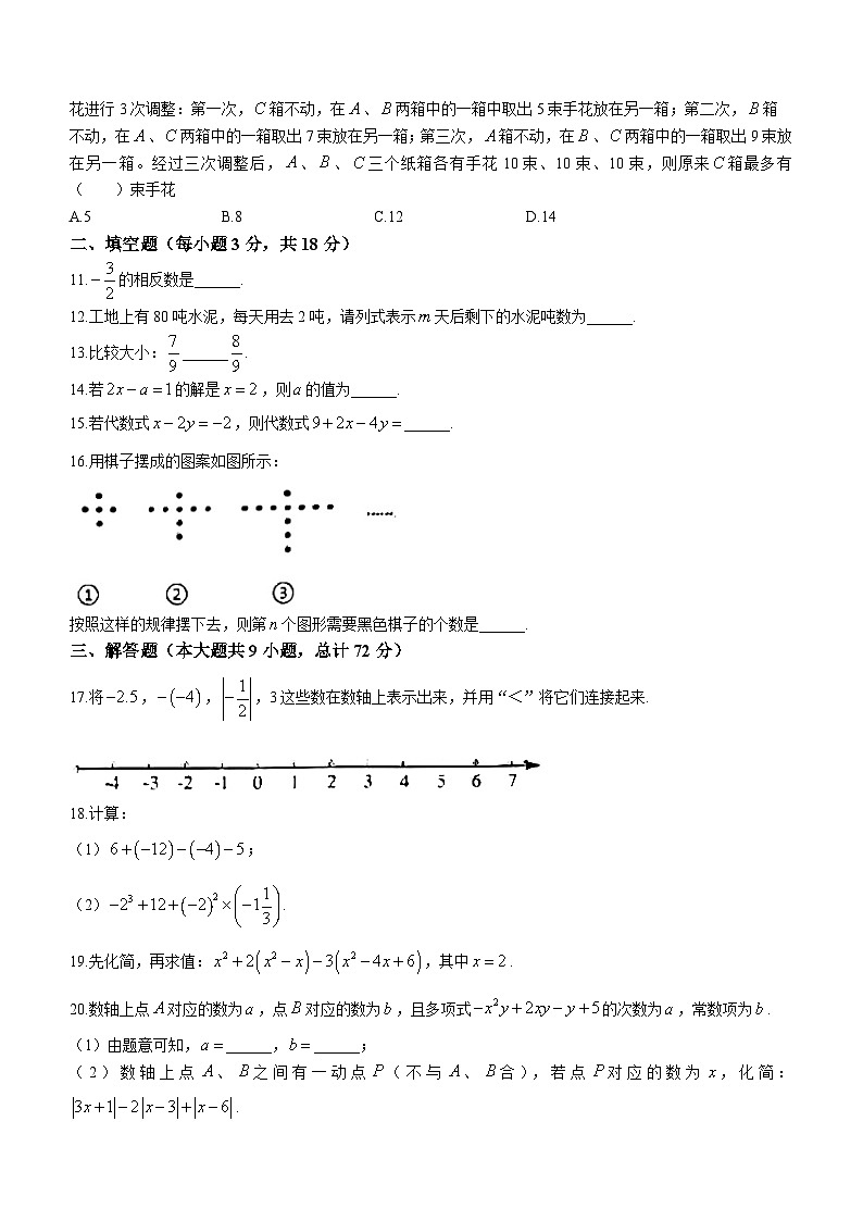 湖南省长沙市雅礼学校2022-2023学年七年级上学期期中数学试题02