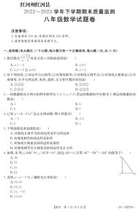 云南省红河州红河县2022-2023学年八年级下学期数学期末考试试卷含答案