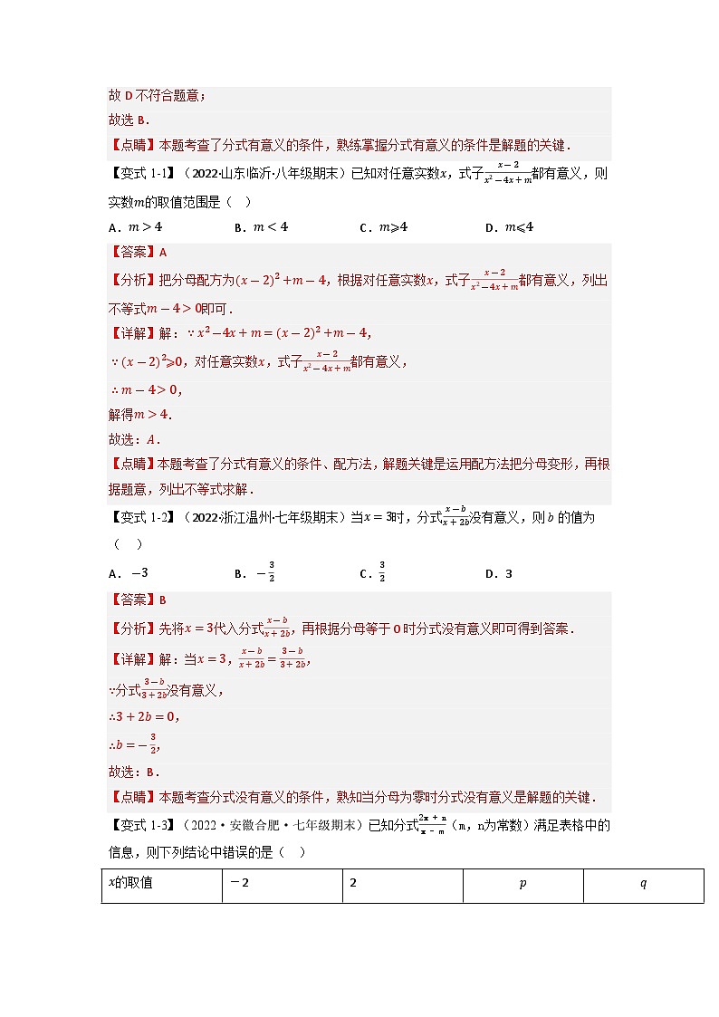 八年级数学上册专题16.7 期末专项复习之分式十六大必考点（举一反三）（人教版）（原卷版+解析版）02