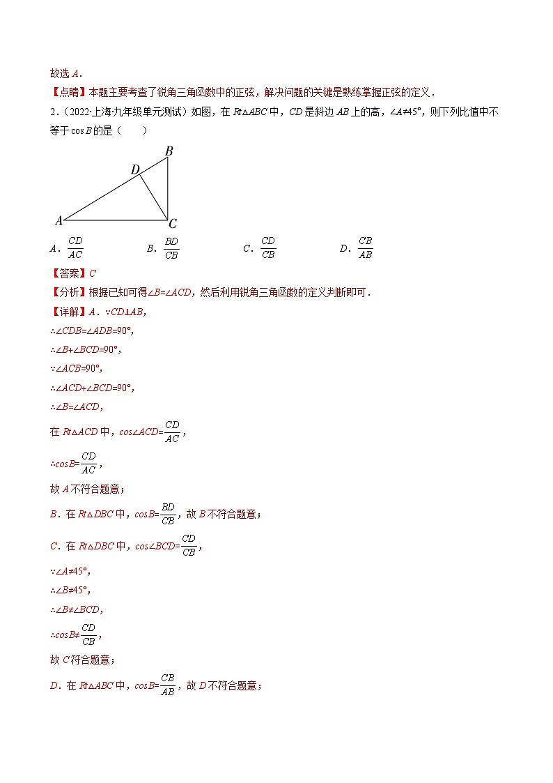 专题13 锐角三角形函数和特殊角的三角函数值压轴题四种模型全攻略-【常考压轴题】2022-2023学年九年级数学下册压轴题攻略（苏科版）02