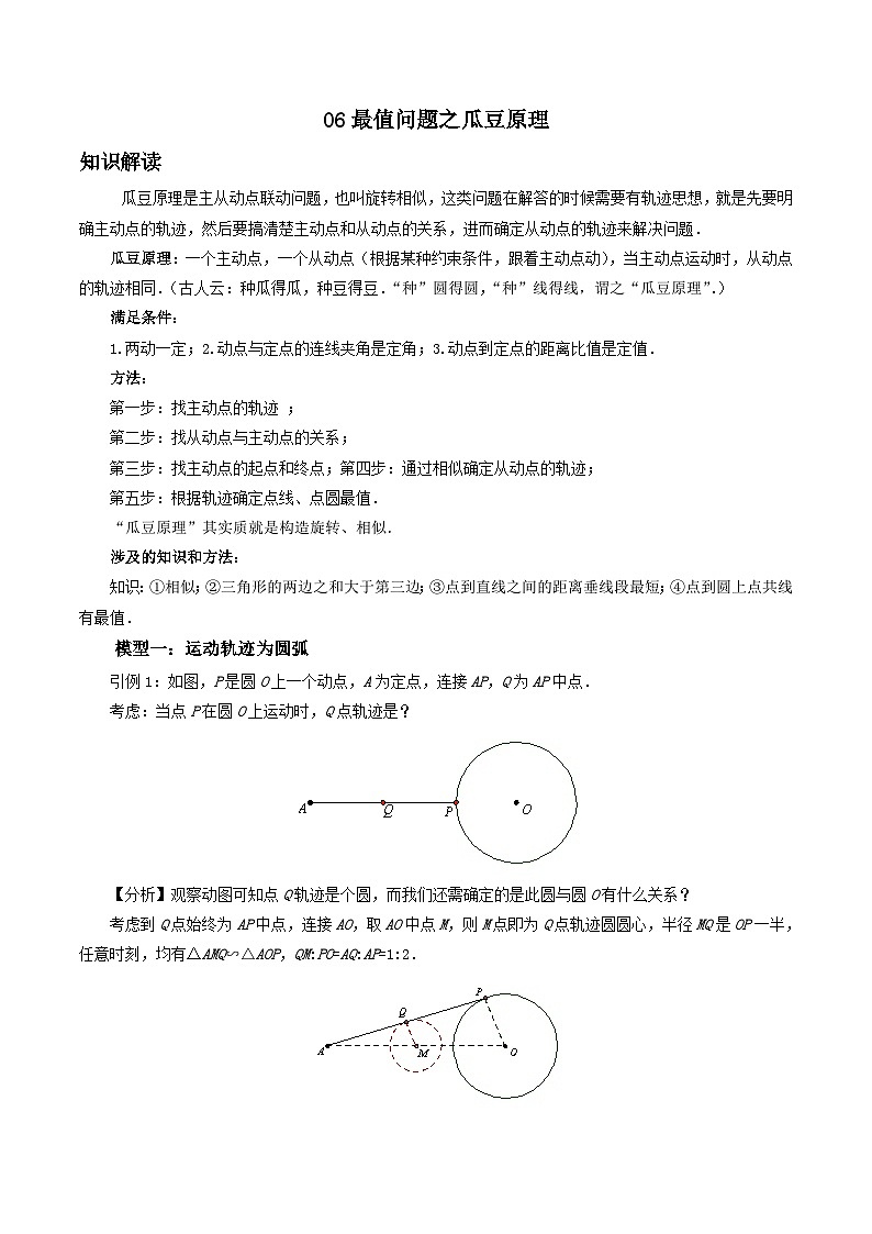 题型06 最值问题之瓜豆原理-2023年中考数学重难点专题最后冲刺之最值问题（全国通用）01
