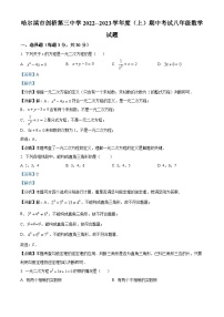 黑龙江省哈尔滨市香坊区剑桥第三中学2022-2023学年八年级上学期期中数学(五四制)试题（解析版）