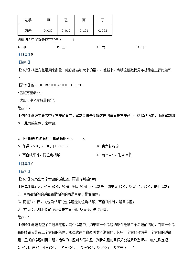 精品解析：广东省深圳市深圳中学初中部2022-2023学年八年级上学期期末考试数学试卷03