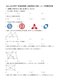 精品解析：广东省深圳第二实验学校2021-2022学年九年级上学期开学数学试题