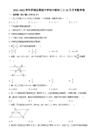 精品解析：广东省深圳市罗湖翠园初级学校2021-2022学年九年级上学期10月月考适应性练习数学试题