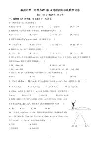 广东省惠州市第一中学2022--2023学年上学期10月检测九年级数学试卷