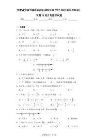 甘肃省定西市临洮县洮阳初级中学2022-2023学年七年级上学期11月月考数学试题