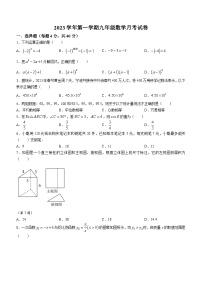 浙江省宁波市江北区江北外国语学校2023-2024学年九年级上学期第一次月考数学试题