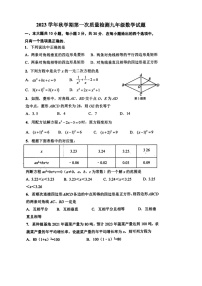 山东省枣庄市峄城区东方学校2023-2024学年九年级上学期10月数学月考卷