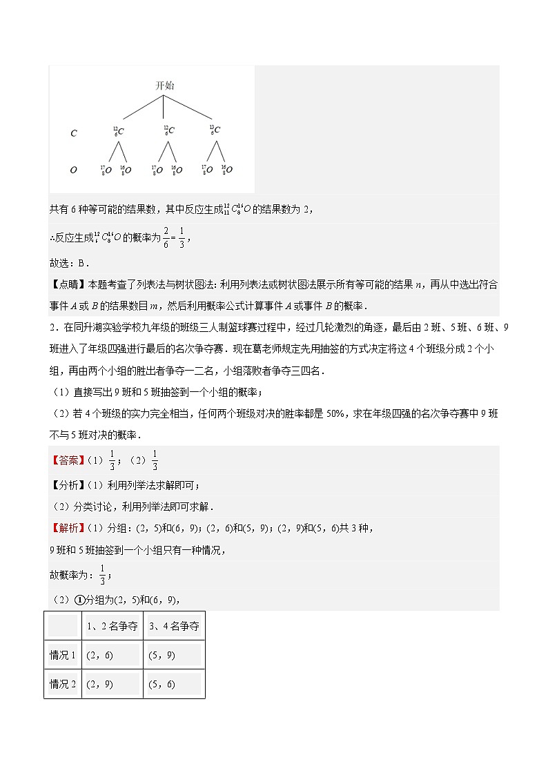【期中单元重点题型】（北师大版）2023-2024学年九年级数学上册 第3章+概率的进一步认识（压轴题专练）-讲义02