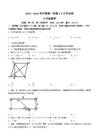 山东省菏泽市牡丹区牡丹区王浩屯镇初级中学2023-2024学年九年级上学期10月月考数学试题(无答案)