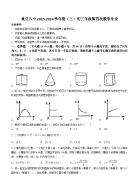 重庆市沙坪坝区第八中学校2023-2024学年九年级上学期10月月考数学试题(无答案)