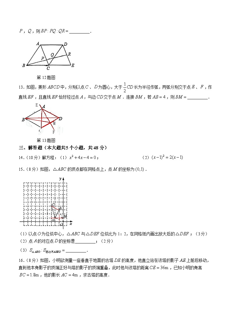 四川省成都市青羊区泡桐树中学2022-2023学年九年级上学期期中数学试题(无答案)第3页