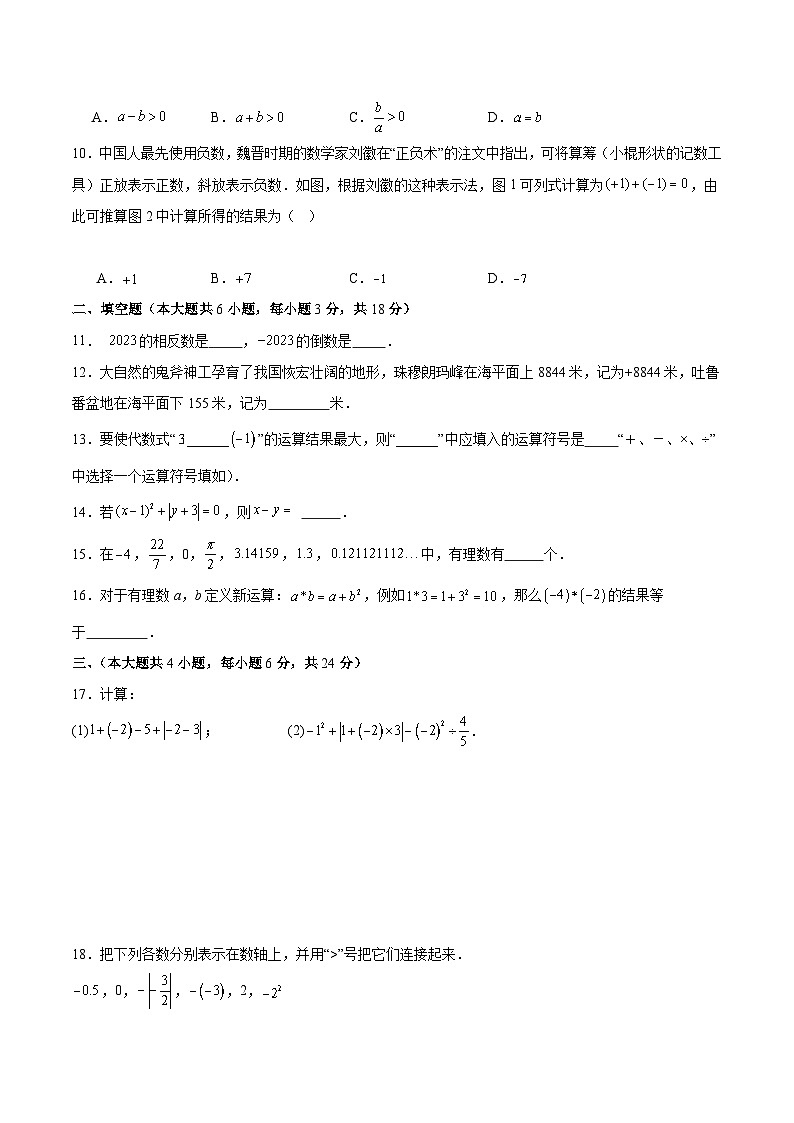【期中单元测试卷】（人教版）2023-2024学年七年级数学上册 第一章 有理数（单元重点综合测试）（原卷版）第2页