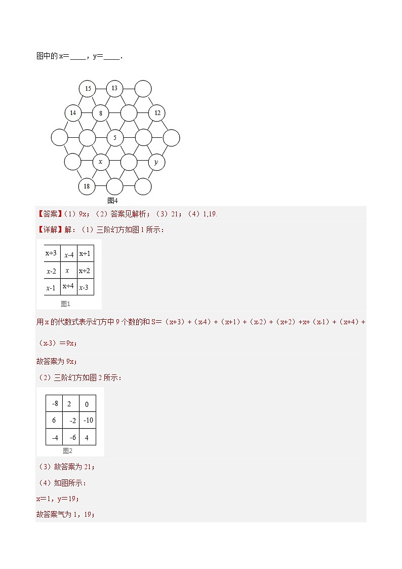 【期中单元复习提升】（苏科版）2023-2024学年七年级数学上册  第三章 代数式（图形、数字规律的探索与整式加减实际应用压轴）测试卷03