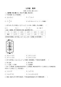 河南省部分学校2023-2024学年九年级上学期第一次月考数学试题(无答案)