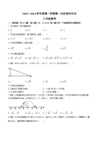 陕西省咸阳市秦都区咸阳方圆学校2023-2024学年八年级上学期月考数学试题