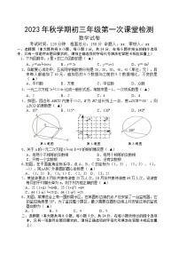 江苏省盐城景山中学2023—2024学年九年级上学期第一次课堂检测(月考)数学试题