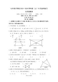 四川省成都市七中育才学校2023-2024学年九年级上学期10月定时练习数学试卷