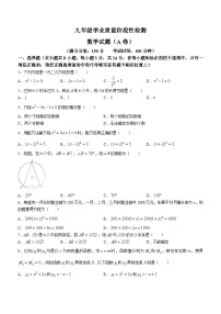 江苏省+连云港市+灌南县教育联盟校2023-2024学年九年级上学期学业质量阶段性检测数学试题(无答案)