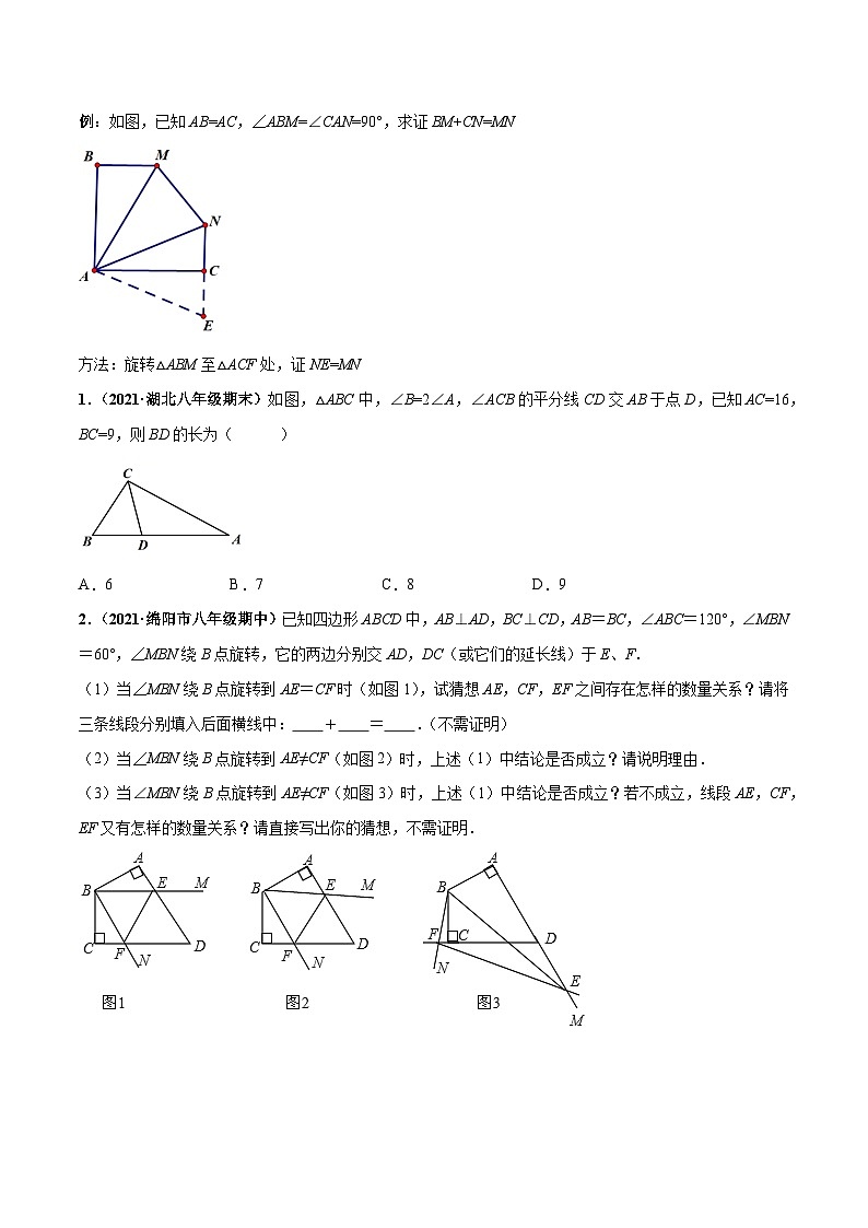 考点03 全等三角形与角平分线相关辅助线问题-八年级数学上册高频考点专题突破（人教版）02