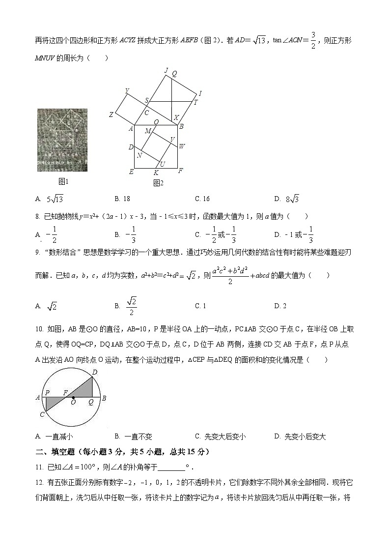 精品解析：2022年广东省深圳市南山区三月份中考数学模拟试题02