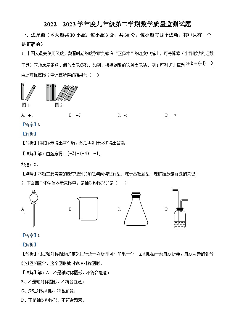 精品解析：2023年广东省深圳市宝安区海旺中学三模数学试题（解析版）第1页