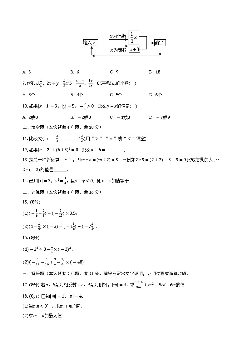 安徽省滁州市定远县西片联考2023-2024学年七年级上学期第一次月考数学试卷第2页