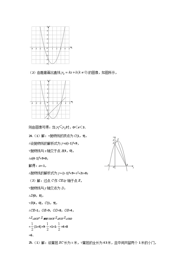 河北省衡水市景县第二中学2023-2024学年第一学期第一阶段质量评价九年级数学试卷答案第2页