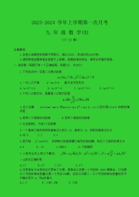 河南省周口市沈丘县中英文学校2023-2024学年九年级上学期10月月考数学试题