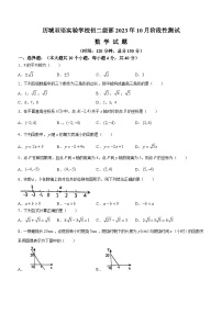 山东省济南市历城区历城区双语实验学校2023-2024学年八年级上学期10月月考数学试题(无答案)