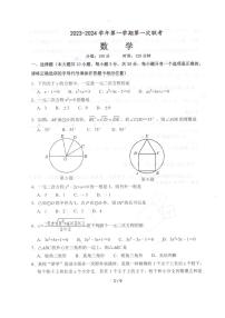 江苏省宿迁市沭阳县城乡部分学校第一次联考2023—2024学年九年级上学期10月月考数学试题（月考）