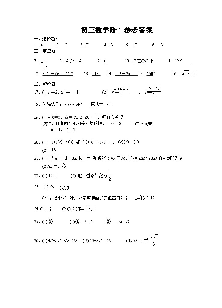 江苏省泰州市 泰兴市实验初中教育集团澄江分校2023-2024学年九年级上学期10月月考数学试题01