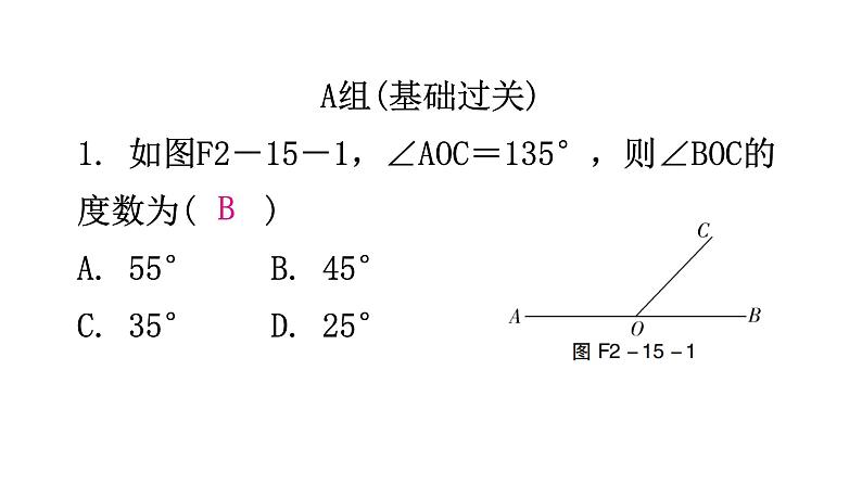 北师大版七年级数学下册第二章相交线与平行线第十五课时两条直线的位置关系(一)分层作业课件第2页