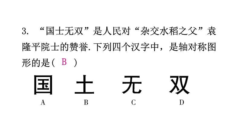 北师大版七年级数学下册第五章生活中的轴对称第36课时轴对称现象分层作业课件04