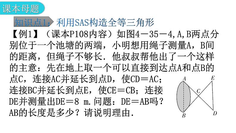 北师大版七年级数学下册第四章三角形第35课时利用三角形全等测距离教学课件第6页