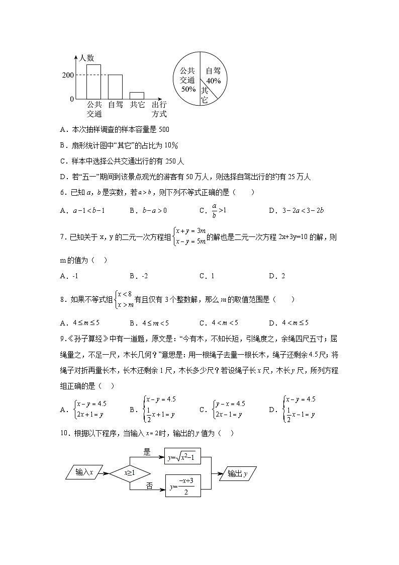 右玉县2022-2023学年七年级下学期期末学情调研数学试卷(含解析)第2页